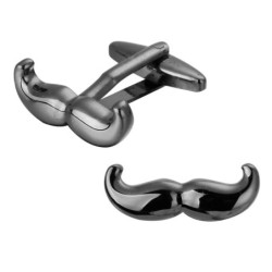 Abotoaduras de bigode preto