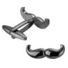 Abotoaduras de bigode preto