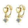 Elegant round earrings - heart / zirconEarrings