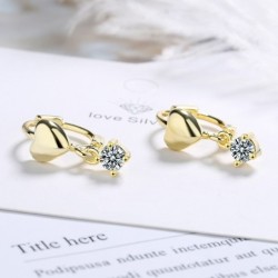 Elegant round earrings - heart / zirconEarrings