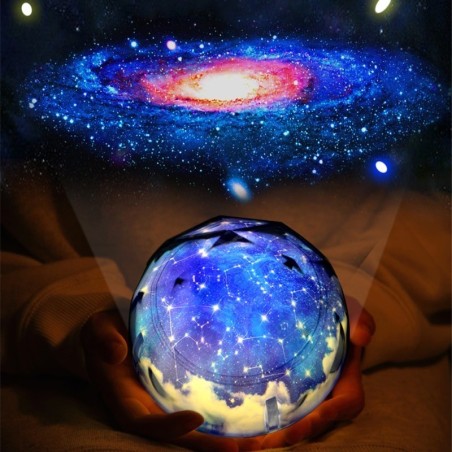 Projetor de luzes LED - lâmpada noturna - rotativa - céu estrelado - constelação - terra - universo
