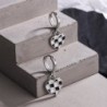 Round earrings with hanging check heartEarrings