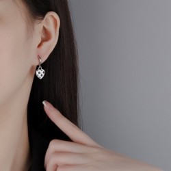 Round earrings with hanging check heartEarrings