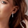 Round earrings - crystal stars / moon - 925 sterling silverEarrings