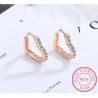 Elegant heart shaped earrings - with zircon - 925 sterling silverEarrings