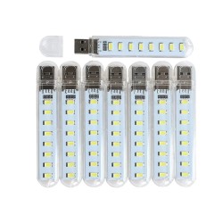 Tira de luz USB - mini lâmpada LED - iluminação de emergência - 8 peças