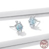 Turtle with blue glass - earrings - 925 sterling silverEarrings