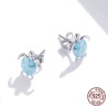 Colar/brinco tartaruga azul - conjunto - prata de lei 925