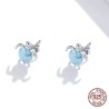 Colar/brinco tartaruga azul - conjunto - prata de lei 925