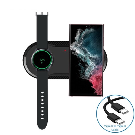 Carregador magnético sem fio 2 em 1 - para Samsung - iPhone - Apple Watch - 20W