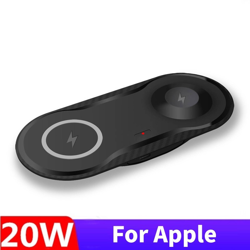 Carregador magnético sem fio 2 em 1 - para Samsung - iPhone - Apple Watch - 20W