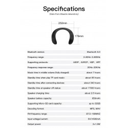 Bluedio HS - neck-mounted speaker - Bluetooth 5.0 - bass - FM - SD card slot - microphoneBluetooth speakers