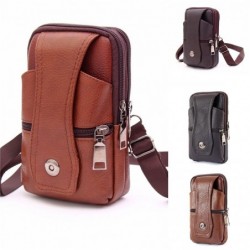 Bolsa de cintura de couro vintage - com alça / zíper