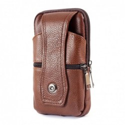 Bolsa de cintura de couro vintage - com alça / zíper