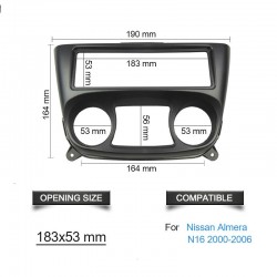 1 Din rádio DVD estéreo - painel de instrumentos - moldura - para Nissan Almera N16 2000-2006