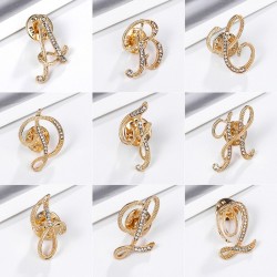 English crystal letters - alphabet - golden broochBrooches