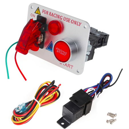 12V - red LED - racing car engine start - push button ignition switch - panel toggleSwitches