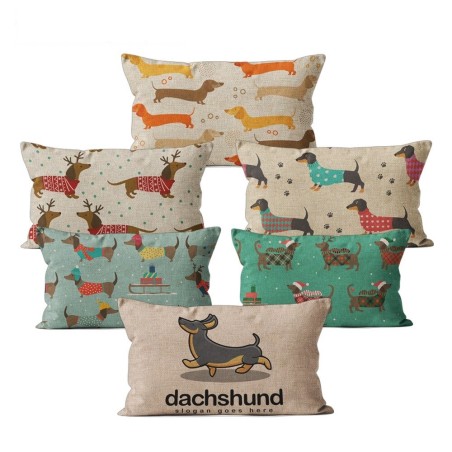 Capa de almofada retangular - com padrão de cachorros - 30 * 50 cm