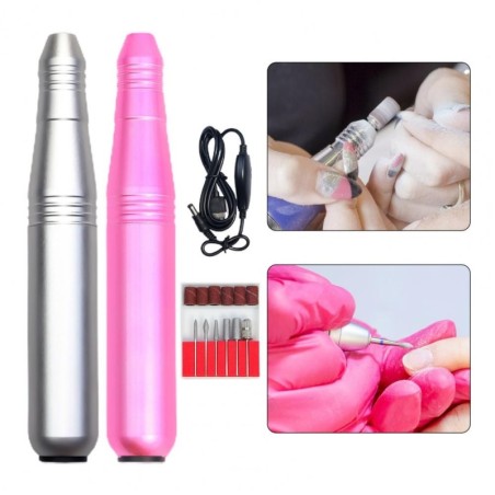 Mini polidor de unhas elétrico / furadeira - conjunto com brocas - manicure / pedicure - 35000RPM