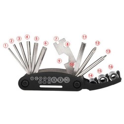 16 em 1 kit de reparo de bicicleta multifuncional