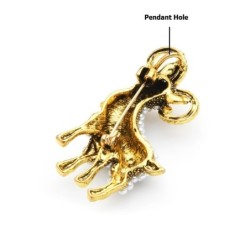 Cabra dourada com pérolas - broche vintage