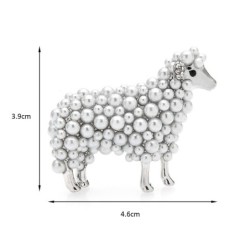 Sheep brooch with pearlsBrooches