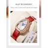 CHENXI - elegant Quartz watch with rhinestones - waterproof - leather strap - greenWatches