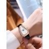 CHENXI - elegante relógio de quartzo com strass - à prova d'água - pulseira de couro - preto