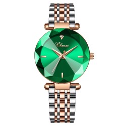 CHENXI - relógio de quartzo de luxo - ouro rosa - aço inoxidável - à prova d'água - verde