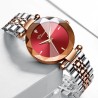 CHENXI - relógio de quartzo de luxo - ouro rosa - aço inoxidável - à prova d'água - vermelho