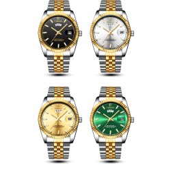 CHENXI - relógio de quartzo de luxo - cronógrafo - calendário duplo - à prova d'água - aço inoxidável