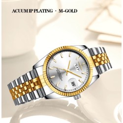 CHENXI - relógio de quartzo de luxo - cronógrafo - calendário duplo - à prova d'água - aço inoxidável