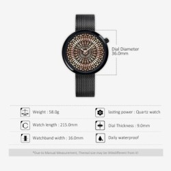 SHENGKE - relógio de quartzo de luxo - à prova d'água - pulseira de malha de aço