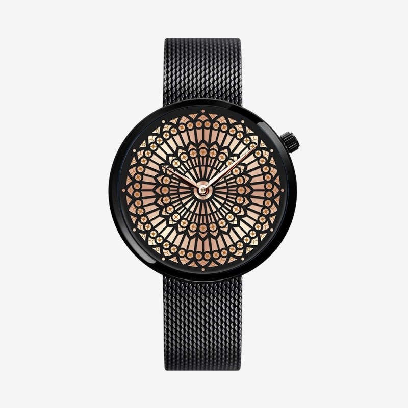 SHENGKE - relógio de quartzo de luxo - à prova d'água - pulseira de malha de aço