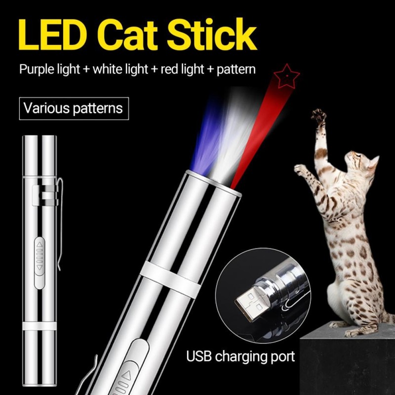 Bastão laser - luz LED com padrões - brinquedo para animais de estimação