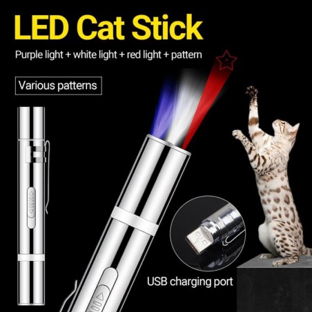 Bastão laser - luz LED com padrões - brinquedo para animais de estimação