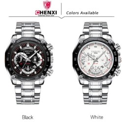 CHENXI - relógio de quartzo de luxo - luminoso - à prova d'água - aço inoxidável