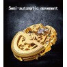CHENXI - automatic square watch - hollow-carved design - leather strap - silver / blueWatches