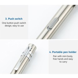Mini lanterna USB - enfermagem - médicos - aço inoxidável