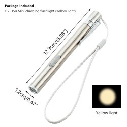 Mini lanterna USB - enfermagem - médicos - aço inoxidável