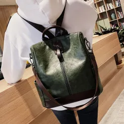 Mochila de couro vintage - bolsa de ombro - grande capacidade
