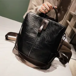 Mochila de couro vintage - bolsa de ombro - grande capacidade
