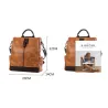 Mochila de couro vintage - bolsa de ombro - grande capacidade