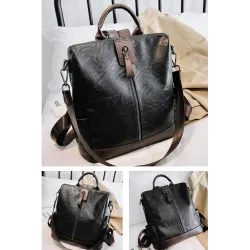 Mochila de couro vintage - bolsa de ombro - grande capacidade