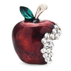 Broche de maçã - com strass