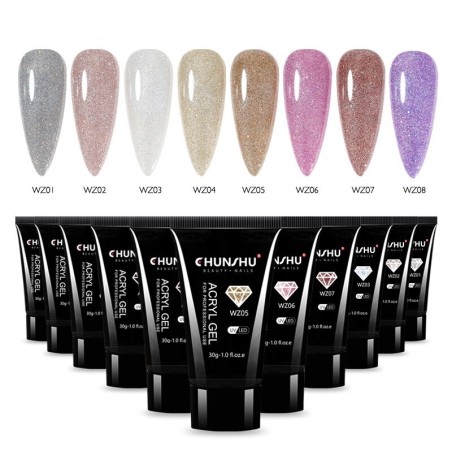 Gel de unhas acrílico glitter - gel de construção