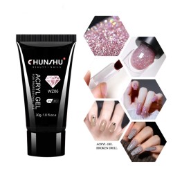 Gel de unhas acrílico glitter - gel de construção