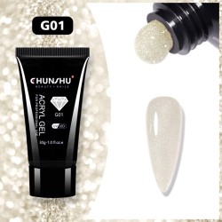 Gel de unhas acrílico glitter - gel de construção