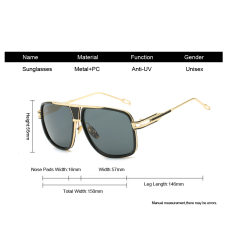 Vintage / steampunk sunglasses - metal frame - oversized - unisexSunglasses