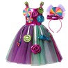 Vestido de princesa - pirulitos / doces / cores do arco-íris - fantasia de menina